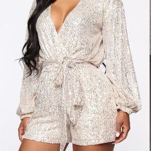 Sequin Wrap Romper